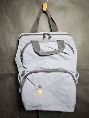 Functional Light Gray Backpack Many Pockets - Stylish Travel Everyday Bag Unisex